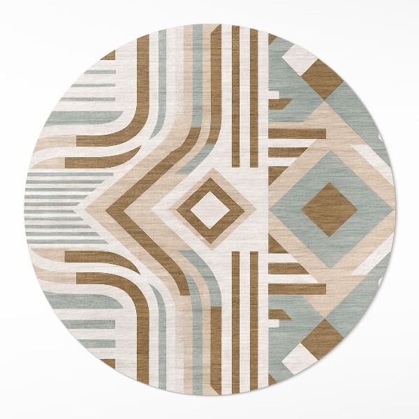 Runder vinyl teppich Boho Abstraktion geometrisch indischer Stil