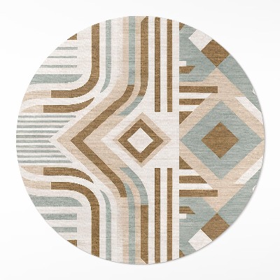 Runder vinyl teppich Boho Abstraktion geometrisch indischer Stil