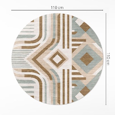 Runder vinyl teppich Boho Abstraktion geometrisch indischer Stil