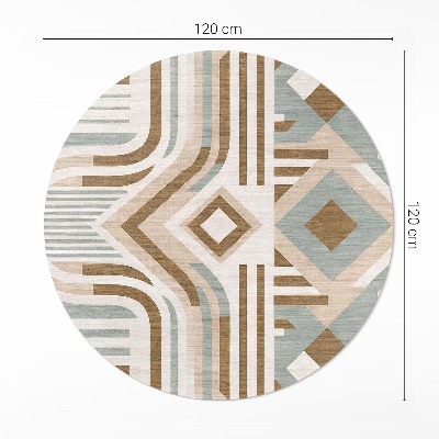 Runder vinyl teppich Boho Abstraktion geometrisch indischer Stil