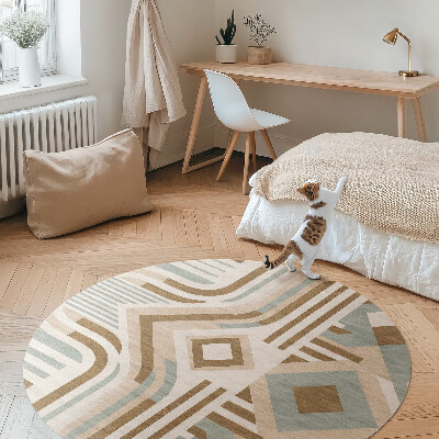 Runder vinyl teppich Boho Abstraktion geometrisch indischer Stil