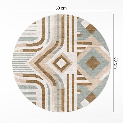 Runder vinyl teppich Boho Abstraktion geometrisch indischer Stil