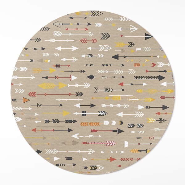 Runder pvc teppich Indische Pfeile pastellfarbenes Muster im Boho-Stil