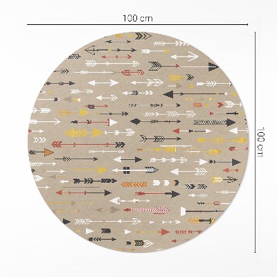 Runder pvc teppich Indische Pfeile pastellfarbenes Muster im Boho-Stil