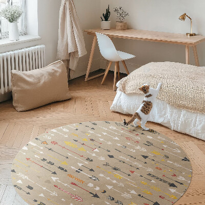 Runder pvc teppich Indische Pfeile pastellfarbenes Muster im Boho-Stil