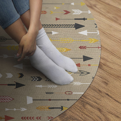 Runder pvc teppich Indische Pfeile pastellfarbenes Muster im Boho-Stil