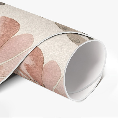 Runder vinyl teppich läufer Schöne dekorative Blumen zarte Aquarell