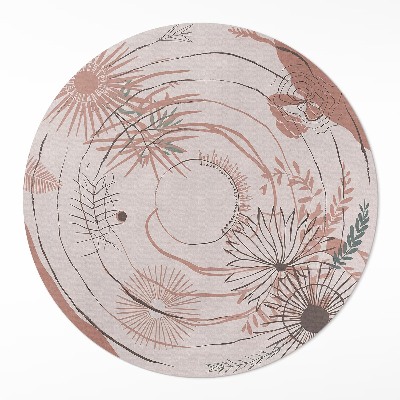 Runder teppich auf pvc Blumen und Pflanzen Boho-Muster