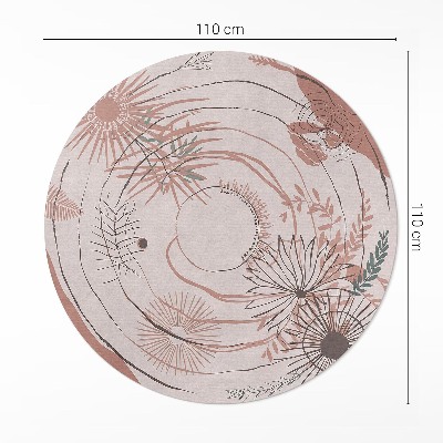 Runder teppich auf pvc Blumen und Pflanzen Boho-Muster