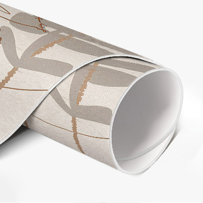 Runder vinyl teppich Abstraktes Boho-Muster mit Pflanzenmotiven