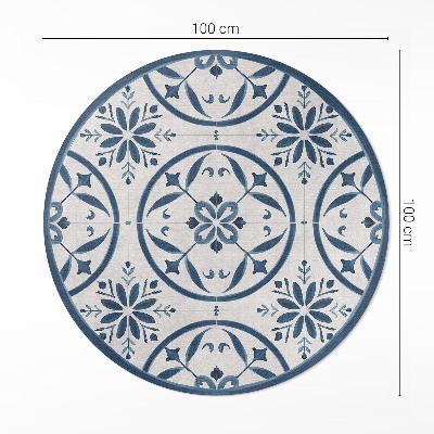 Runder pvc teppich Feine Fliesen im portugiesischen Vintage-Stil