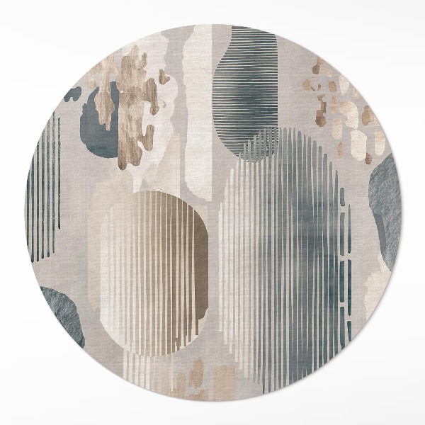 Runder vinyl teppich läufer Abstrakte Punkte im Boho-Vintage-Stil