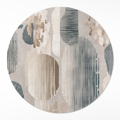Runder vinyl teppich läufer Abstrakte Punkte im Boho-Vintage-Stil