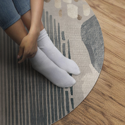 Runder vinyl teppich läufer Abstrakte Punkte im Boho-Vintage-Stil