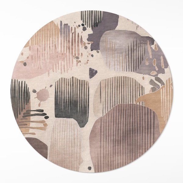 Runder teppich pvc Abstrakte runde Formen im Boho-Stil