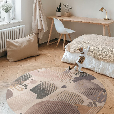 Runder teppich pvc Abstrakte runde Formen im Boho-Stil