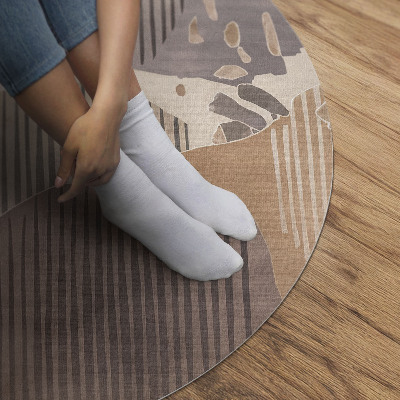 Runder teppich pvc Abstrakte runde Formen im Boho-Stil