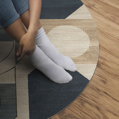 Runder teppich auf pvc Geometrische Formen im Retro-Stil