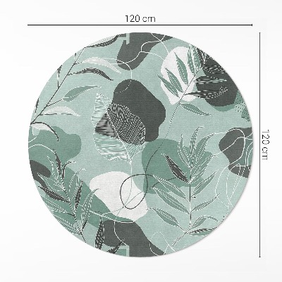Runder teppich pvc Lineare Blätter auf pastellfarbenen Boho-Flecken