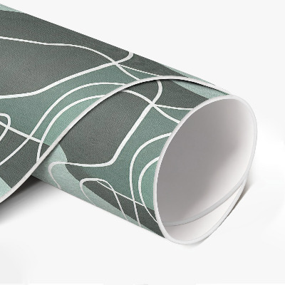 Runder teppich pvc Lineare Blätter auf pastellfarbenen Boho-Flecken