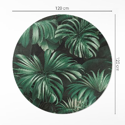 Runder vinyl teppich Blätter-Monster tropischer Dschungel