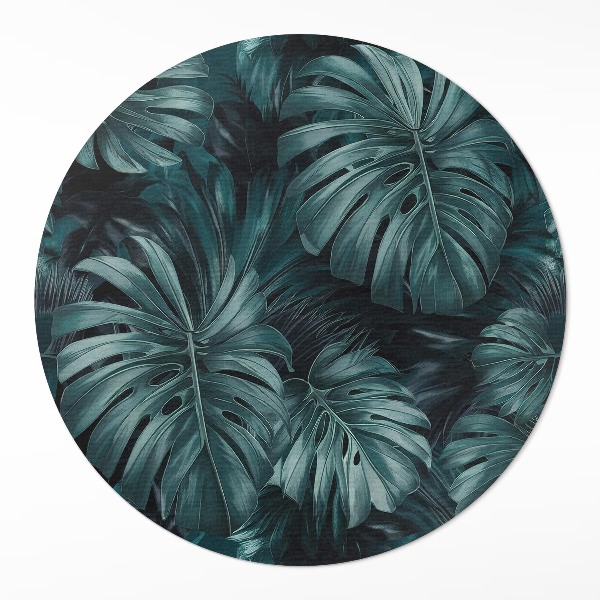 Runder pvc teppich Vegetation Dschungel tropische Blätter Monster