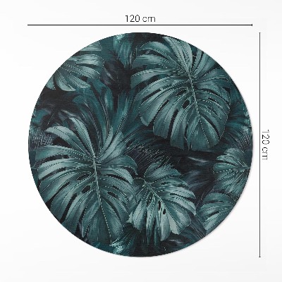 Runder pvc teppich Vegetation Dschungel tropische Blätter Monster