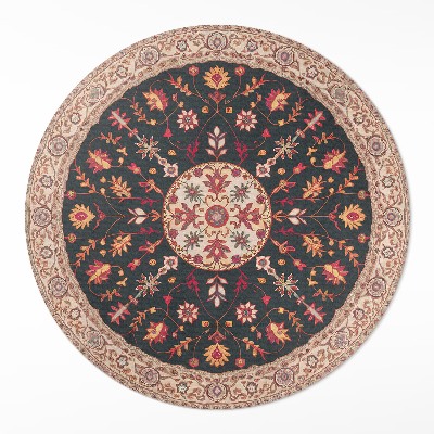 Runder vinyl teppich Gemüse Ornament Muster Vintage Persisch