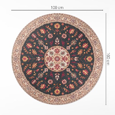 Runder vinyl teppich Gemüse Ornament Muster Vintage Persisch