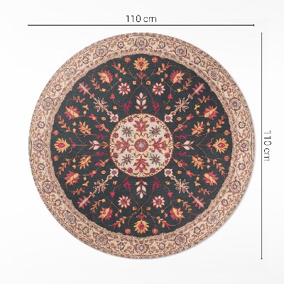 Runder vinyl teppich Gemüse Ornament Muster Vintage Persisch