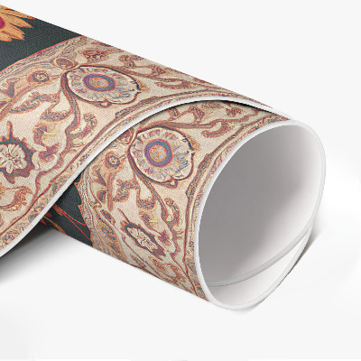 Runder vinyl teppich Gemüse Ornament Muster Vintage Persisch