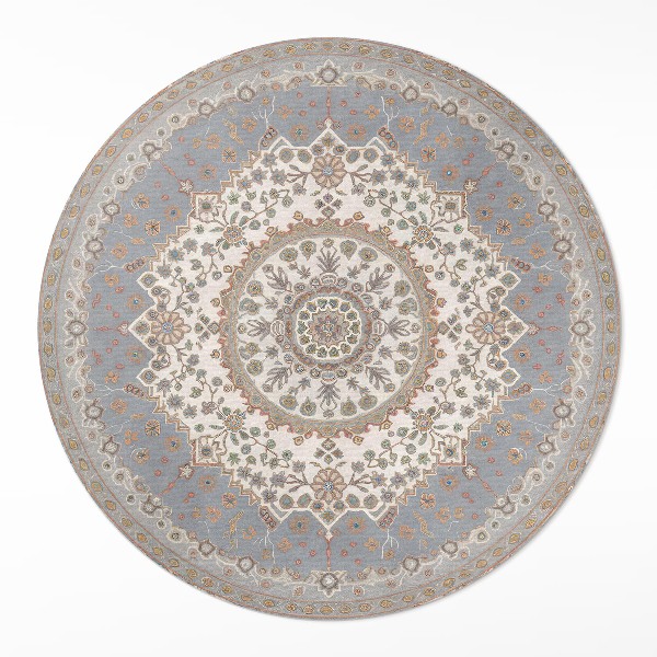 Runder pvc teppich Zartes Pflanzenornament Mandala vintage