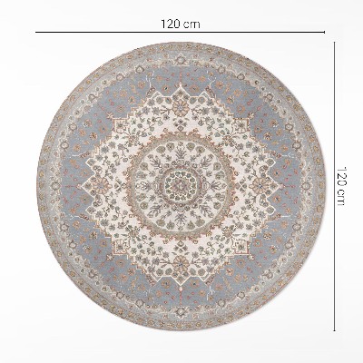 Runder pvc teppich Zartes Pflanzenornament Mandala vintage