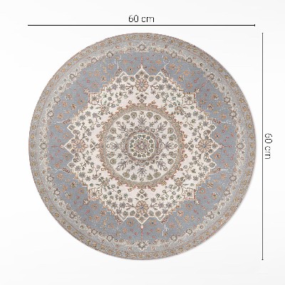 Runder pvc teppich Zartes Pflanzenornament Mandala vintage