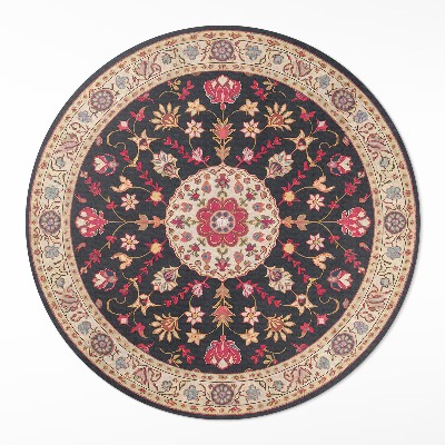 Runder vinyl teppich läufer Ornament mit Blumen und Blättern Stil Türkisch