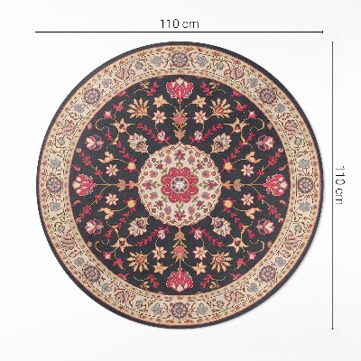 Runder vinyl teppich läufer Ornament mit Blumen und Blättern Stil Türkisch