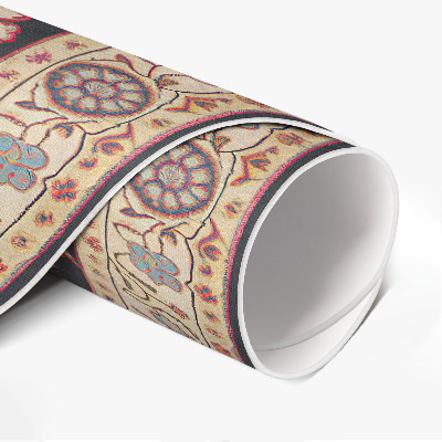 Runder vinyl teppich läufer Ornament mit Blumen und Blättern Stil Türkisch