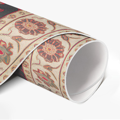 Runder teppich pvc Dekoratives Pflanzenmotiv Ornament im persischen Stil