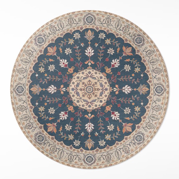 Runder teppich auf pvc Pflanzenornament mit Blumen im persischen Stil