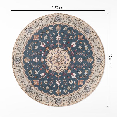 Runder teppich auf pvc Pflanzenornament mit Blumen im persischen Stil