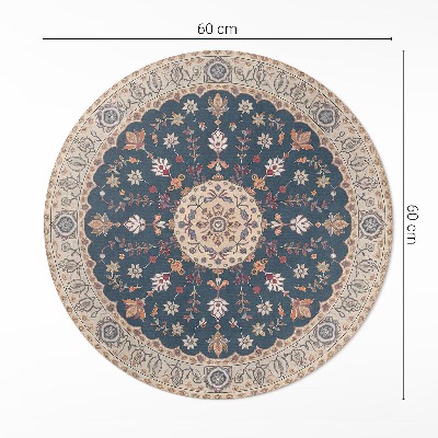 Runder teppich auf pvc Pflanzenornament mit Blumen im persischen Stil