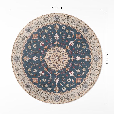 Runder teppich auf pvc Pflanzenornament mit Blumen im persischen Stil