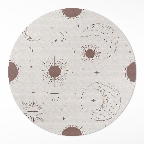 Runder vinyl teppich Universum Monde Sterne astrologische Muster