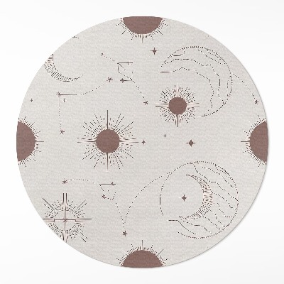 Runder vinyl teppich Universum Monde Sterne astrologische Muster