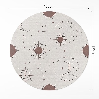 Runder vinyl teppich Universum Monde Sterne astrologische Muster