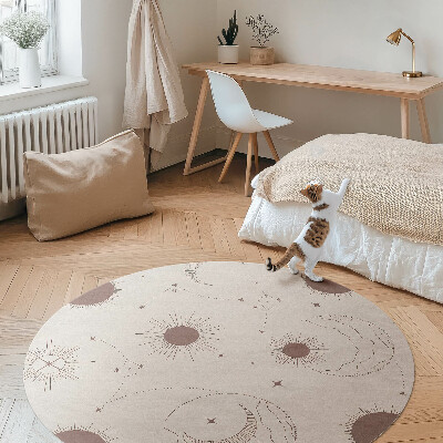 Runder vinyl teppich Universum Monde Sterne astrologische Muster