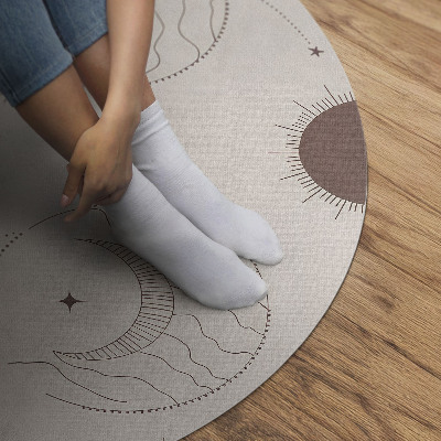 Runder vinyl teppich Universum Monde Sterne astrologische Muster