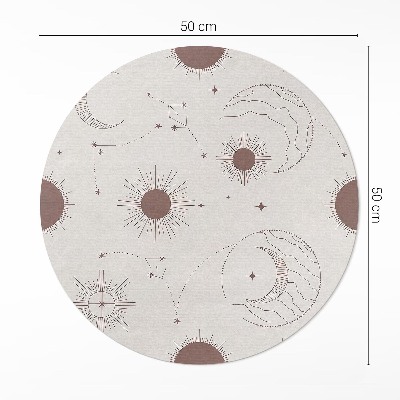 Runder vinyl teppich Universum Monde Sterne astrologische Muster
