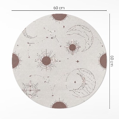 Runder vinyl teppich Universum Monde Sterne astrologische Muster