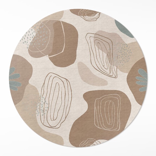 Runder pvc teppich Abstraktion Boho abgerundete Punkte und Linien